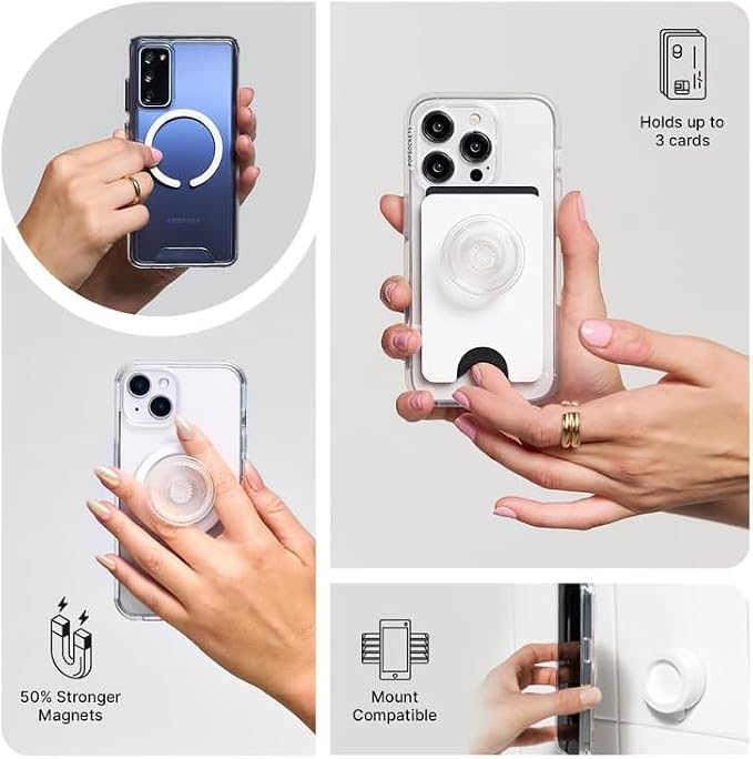 PopSockets iPhone 16 Pro Max Phone Case w/MagSafe Grip- to-Go Wrap | Magnetic, Wireless Charging, Camera & Drop Protection, Checkered, Red, Textured