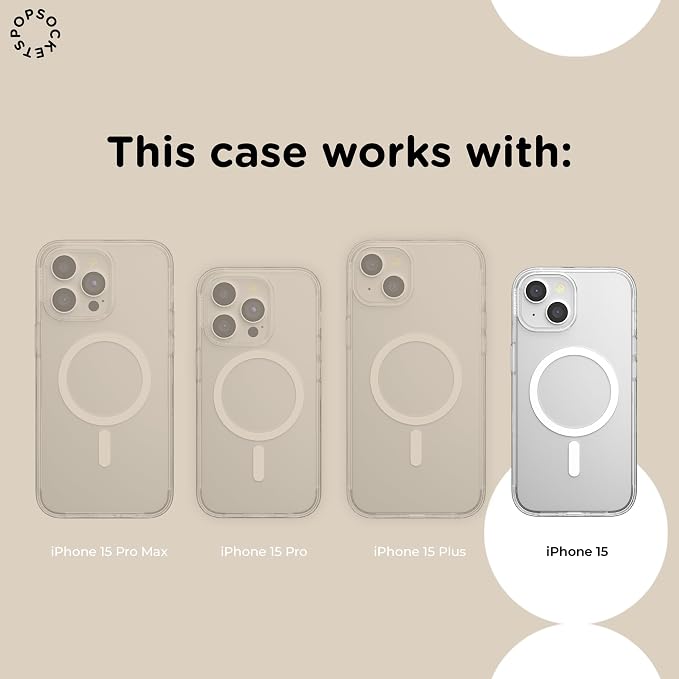 PopSockets iPhone 15 Phone Case with MagSafe- Starstruck | Magnetic, Wireless Charging, Camera & Drop Protection, Electronic Accessories, For iPad/Kindle/iPhone/Android