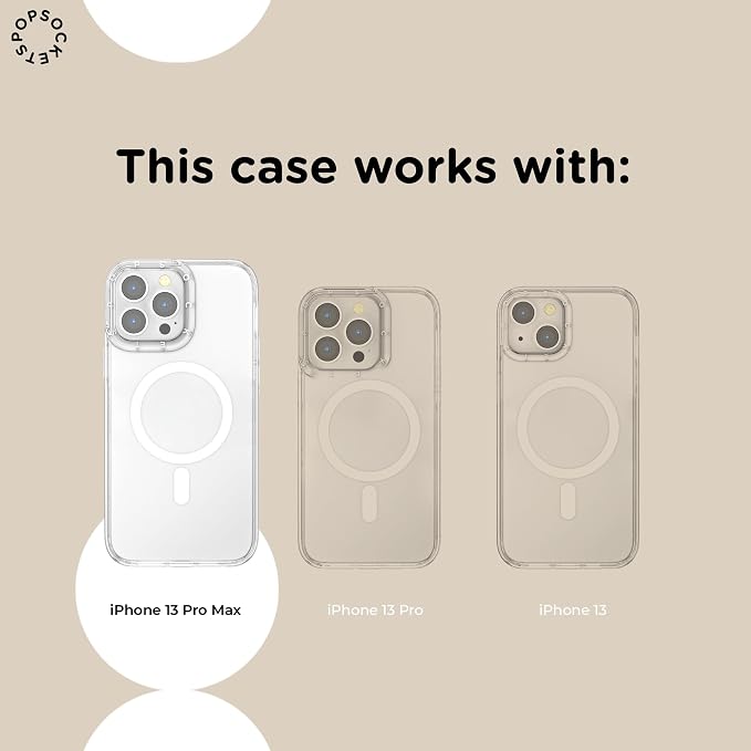 PopSockets iPhone 13 Pro Max Phone Case w/MagSafe- Floating Florals | Magnetic, Wireless Charging, Camera & Drop Protection, Hot Pink, Flower, Floral