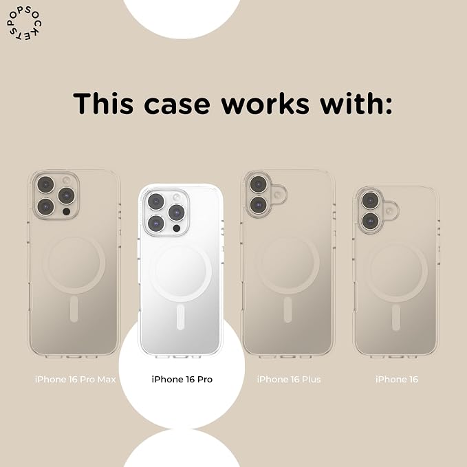 PopSockets iPhone 16 Pro Phone Case with MagSafe- Coastal Dye Purple | Magnetic, Wireless Charging, Camera & Drop Protection, Purple, Aura, Rainbow, Colorful