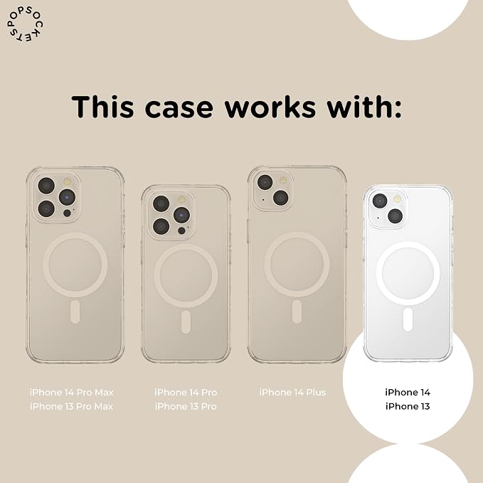 PopSockets iPhone 14 Phone Case with MagSafe- Wild Blooms | Magnetic, Wireless Charging, Camera & Drop Protection, Western, Boho, Aesthetic, Flower, Floral