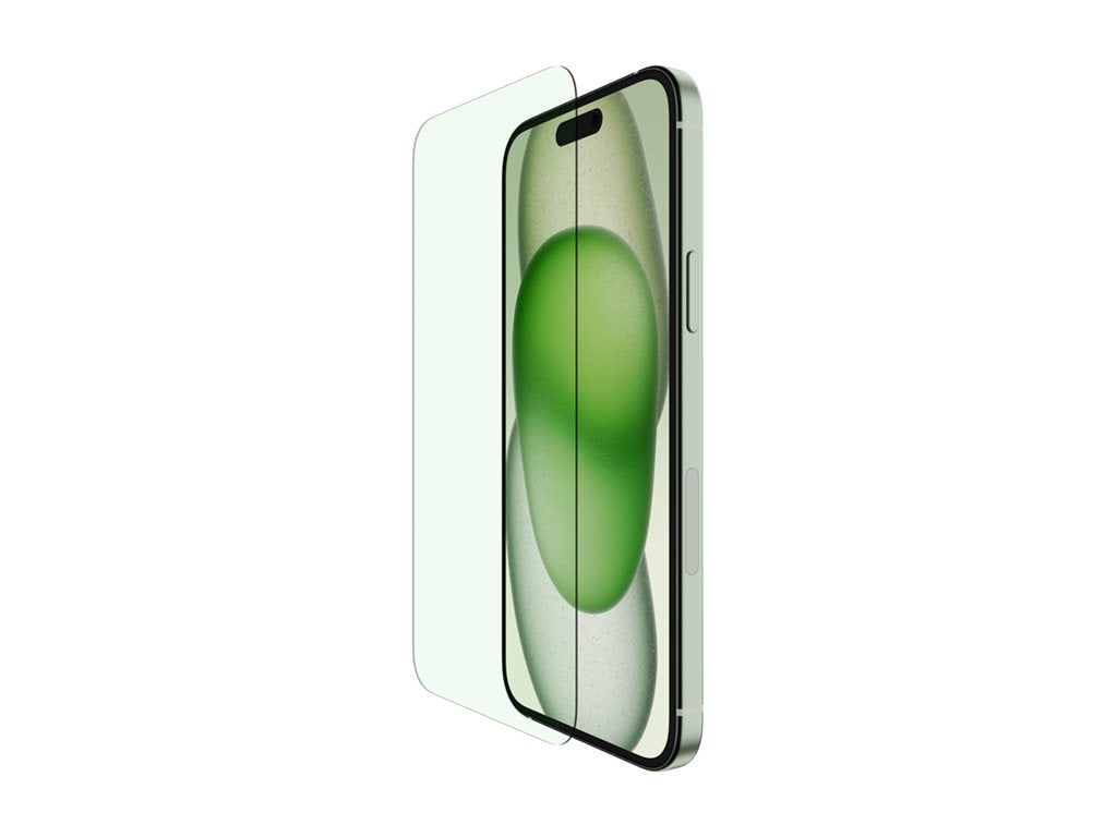 Belkin ScreenForce UltraGlass 2 - Screen protector for cellular phone - blue light filter - glass - for Apple iPhone 15 Plus OVA140ZZ