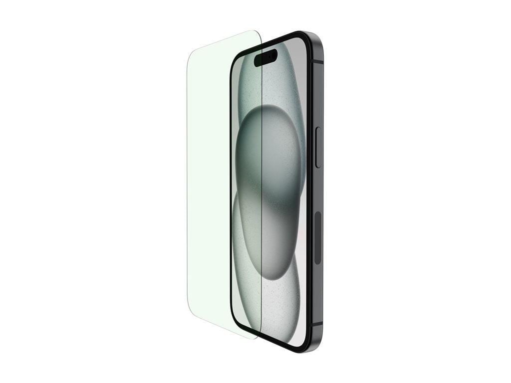 Belkin ScreenForce UltraGlass 2 - Screen protector for cellular phone - blue light filter - glass - for Apple iPhone 15 Pro OVA139ZZ